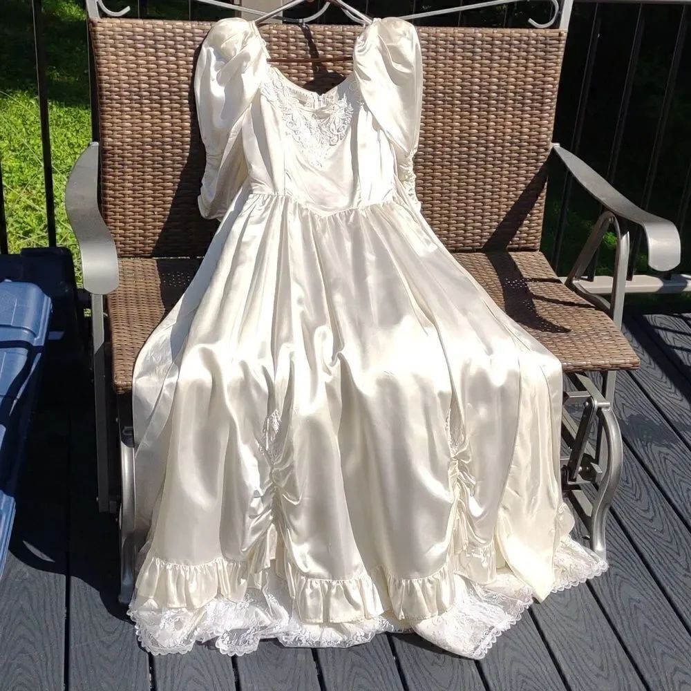 Vintage Gunne Sax Ivory Dress Size 5 maxi length